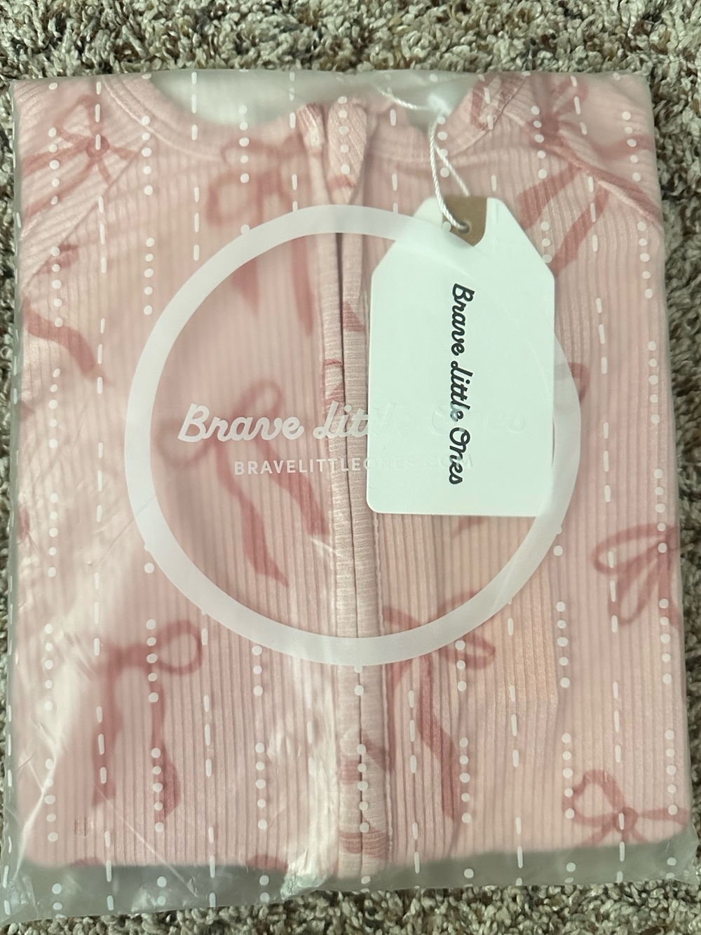 Brave Little Ones - Coquette Bows Small Ribbed Zip Romper